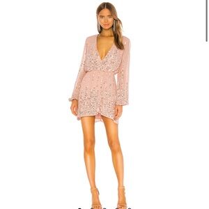 Lovers + Friends Pink Embellished Mini Dress